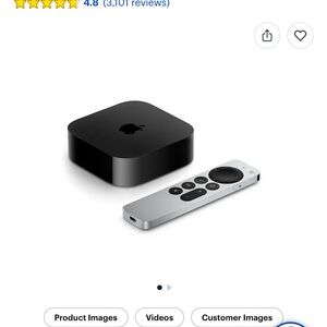 Apple TV 4K 64Gb (3rd generation) latest model Wi-Fi -black